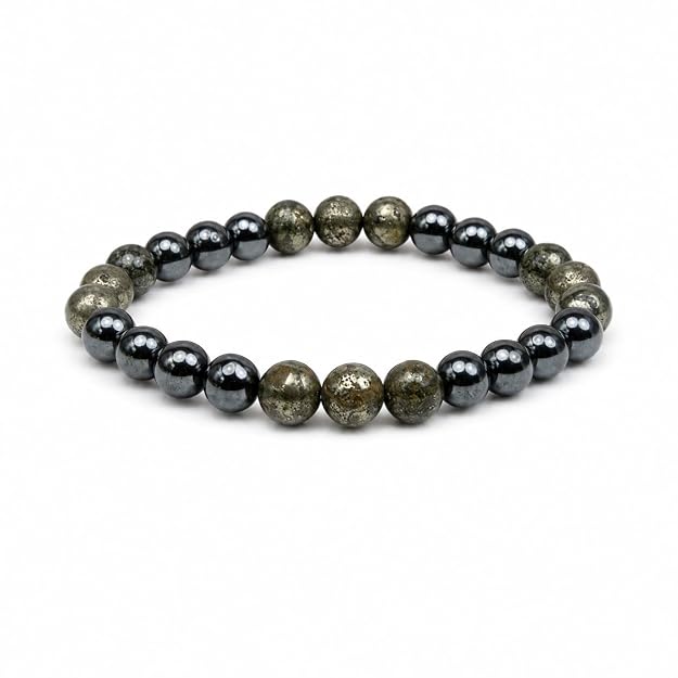Money & Emotional Stability Pyrite & Hematite Bracelet