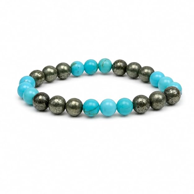Money & New Opportunity Pyrite & Turquoise Bracelet