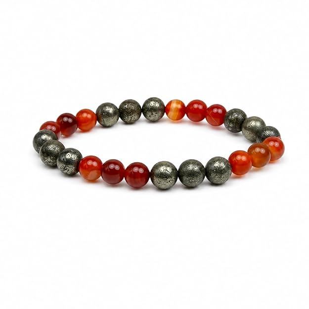 Money & Creativity Pyrite & Carnelian Bracelet