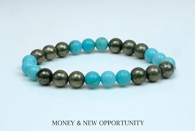 Money & New Opportunity Pyrite & Turquoise Bracelet