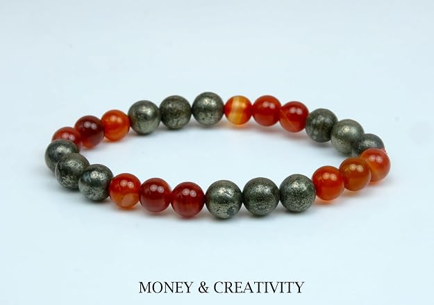 Money & Creativity Pyrite & Carnelian Bracelet