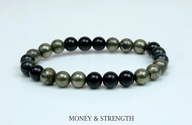 Money & Strength Pyrite & Black Onyx Bracelet