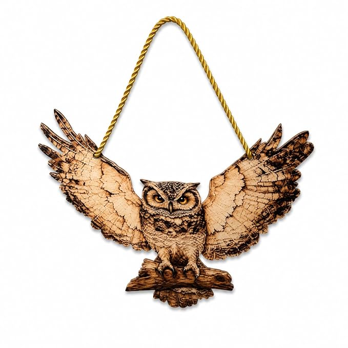 Rustic Owl Wings Hanging Decor