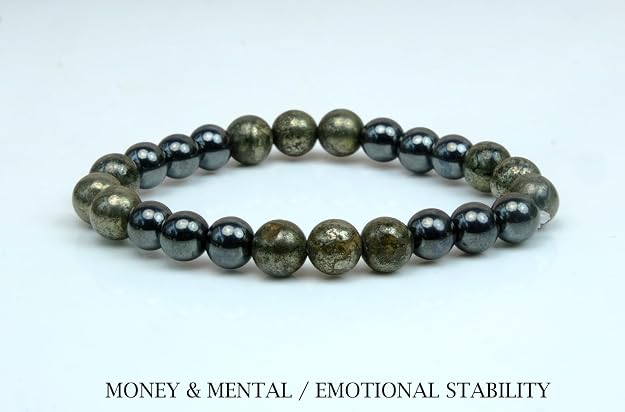 Money & Emotional Stability Pyrite & Hematite Bracelet